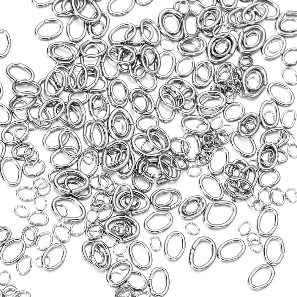 200pcs/bag 2.5-5mm Stainless Steel Olive Rings Jump Rings Split Rings Connectors For DIY Jewelry Making Supplies Accessories