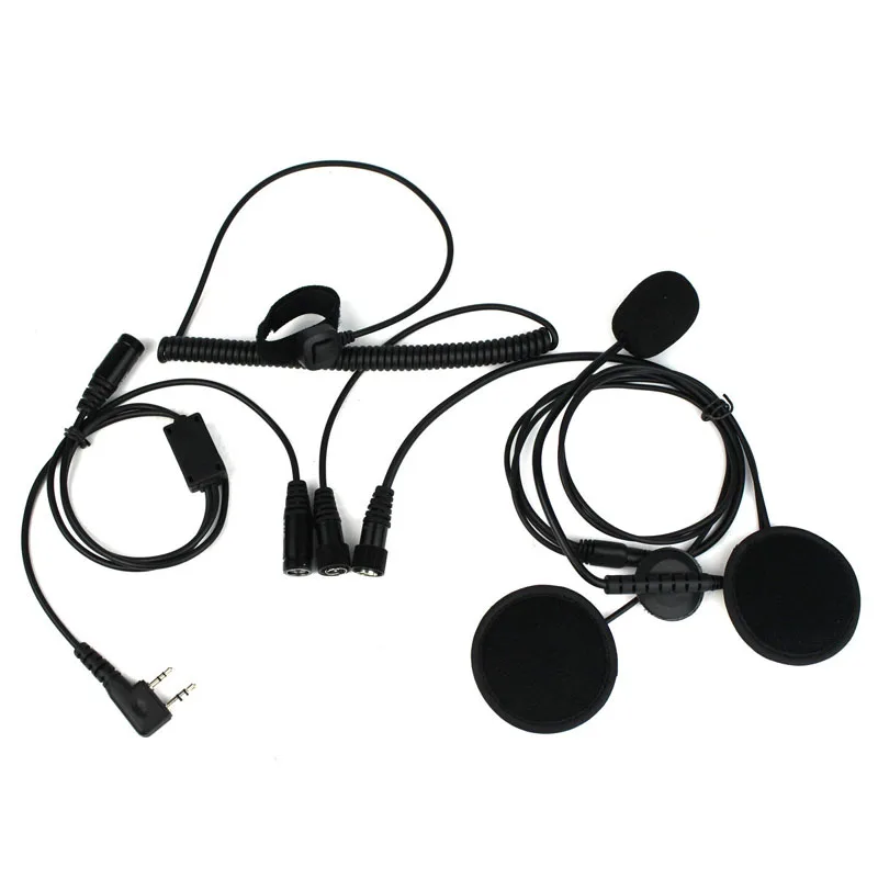 Motorcycle Helmet Headset 2 Pin Finger PTT Microphone Headphone For Walkie Talkie Kenwood TK3207 Baofeng UV-5R Puxing Ham Radio