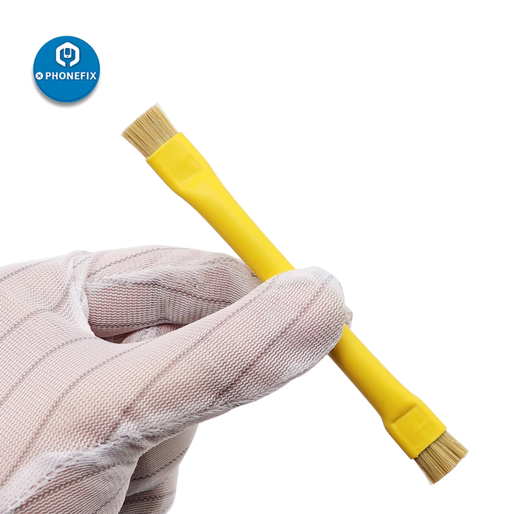Cepillo Antiestático de doble cabezal, cepillo de limpieza de polvo para placa base de teléfono móvil, Kit de herramientas de limpieza de reparación BGA