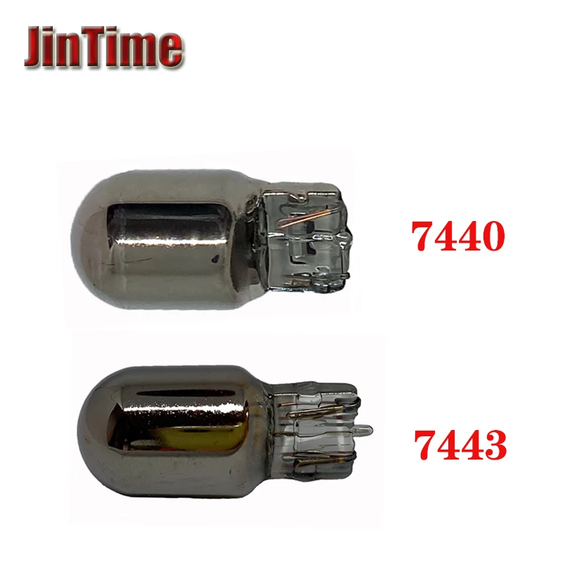 2X T20 turn signal bulb 7440 invisible Silver Chrome 7443 12v 21w rear tail lamp w21w amber automobile halogen bulb