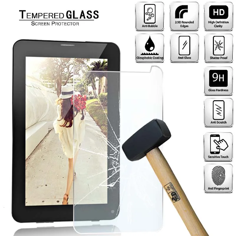 Tablet Tempered Glass Screen Protector Cover for Irulu X2c 7incn Anti-Scratch Anti-Screen Breakage HD Tempered Film