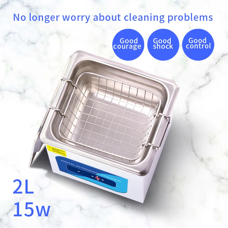 Free Shipping 2L Ultrasonic Cleaner With Heater 60W Portable Ultrasonic Bath Ultrasonic Cleaning Machine for Eyewear Metal