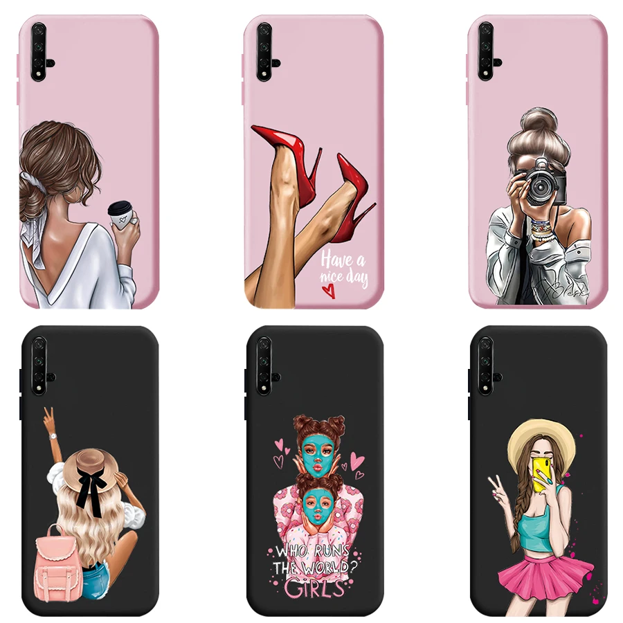 For Huawei Nova 5T Case YAL-L21 Pretty Girls Silicon Soft Bumper Cover Phone Case for Honor 20 Pro Nova 5T Back Coque Cover Case