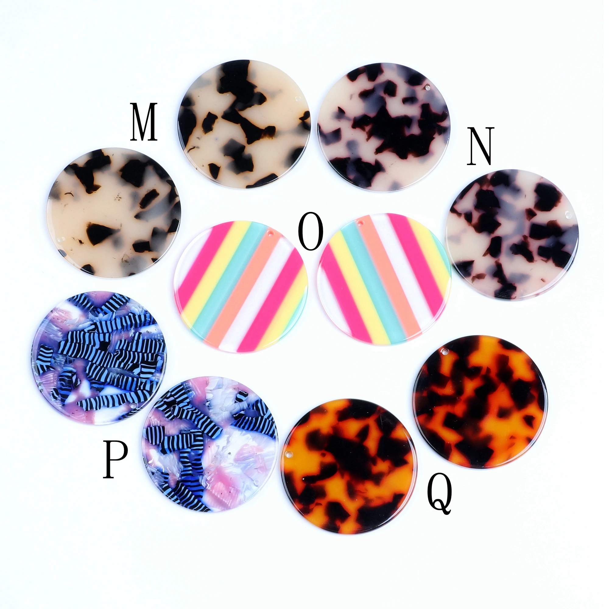 Tortoise Shell Beads,Acetate Acrylic Earring Charms,Circle Coin Shaped Pendants,Jewelry findings,Earrings Parts,37MM ACE233