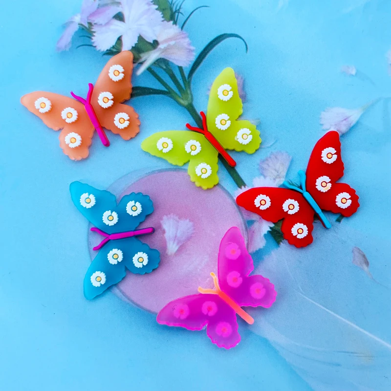 20 Pieces Of New Kawaii Soft Glue Cartoon Butterfly Flat DIY Crafts Scrapbook Hair Bow Center Accessories A61