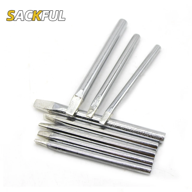 3Pcs Lead-Free Soldering Tip 30W 40W 60W 80W Flat Welding Tip Replacement Soldering Iron Tip Solder Tip