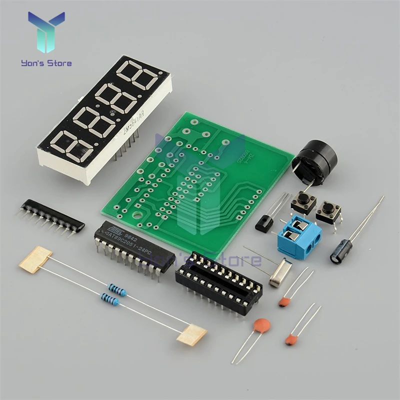 AT89C2051 DC 3V-6V Electronic Digital Display Clock Digital Tube LED Display 4 Bits Electronic Module Parts and Components DIY