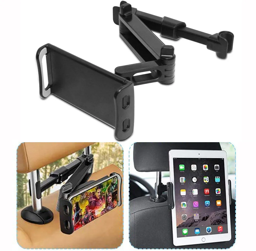 Rotating tablet holder for iPad pro 12.9 phone stand for iphone 13 Car adjustable Stand Back Seat Headrest Mount foldable