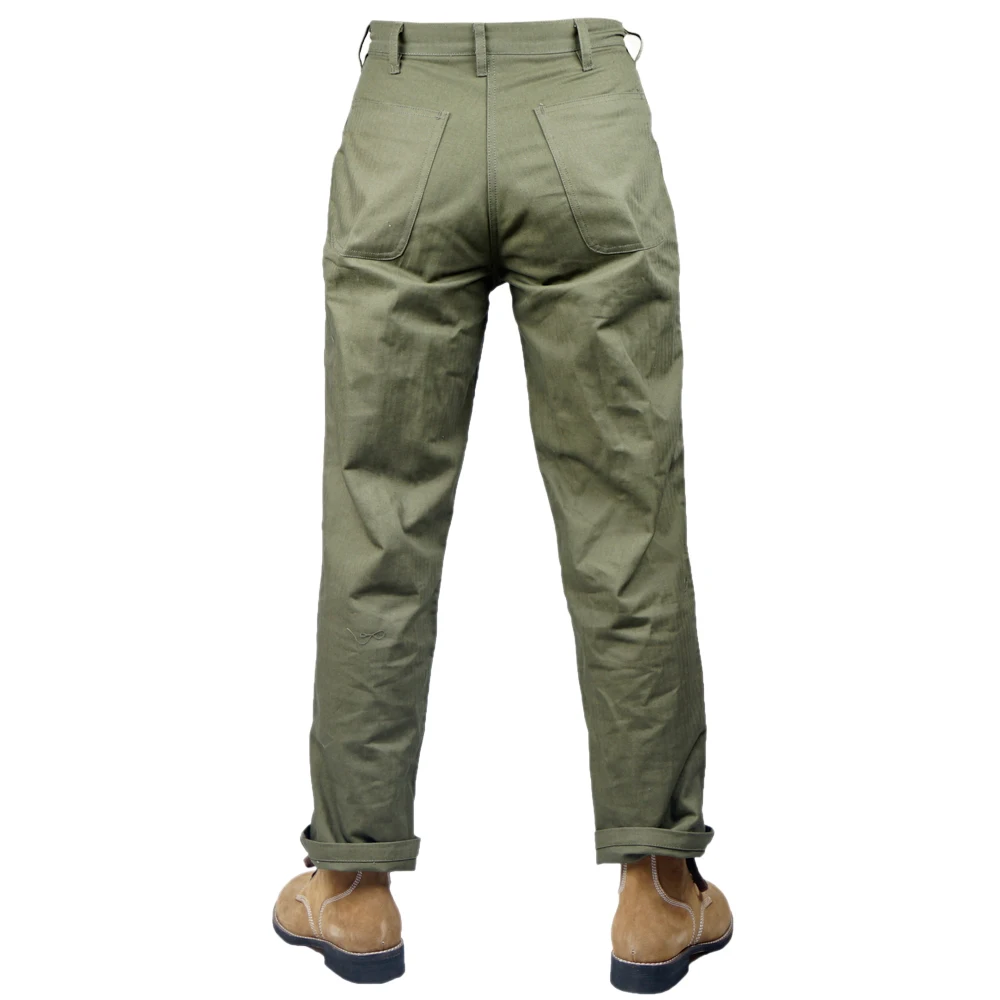 World War II United States Army Marine Corps HBT cotton uniform trousers outdoor trousers green