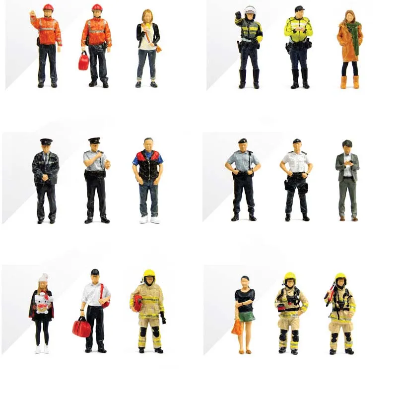 1/43 Scale Tiny City Mini Doll Car Model Scenes Police / Patrol Officer / Fire Ambulance Accessories Collection Shows Souvenir