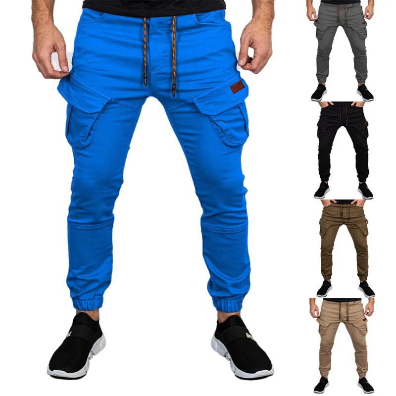 2021 New Solid Color Casual Trousers Men\'s Footwear Overalls Pants  Sports