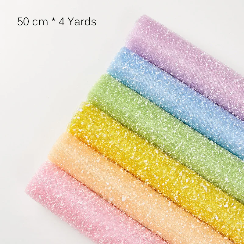 50cm*4Yards Valentine\'s Day Bouquet Wrapping Snow Yarn DIY Florist Supplies Flowers Gift Packing Paper Wedding Party Decor Gauze