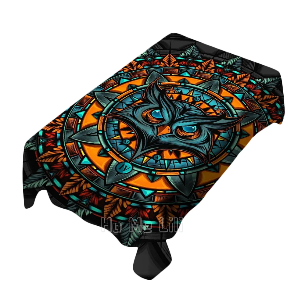 

Psychedelic Mandala Design Waterproof For Dinner Table Cover Decor