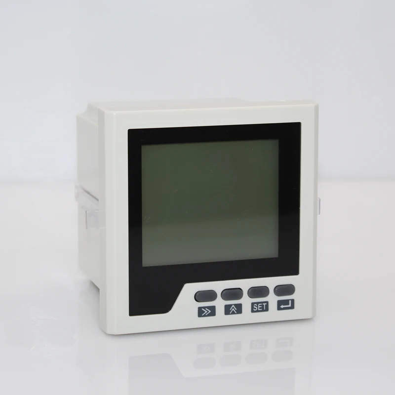 LCD display 3 phase 4 wire A,V,W,kWh,cos, Hz, Var , multifunction electric panel meter with RS485 communication Modbus-RTU