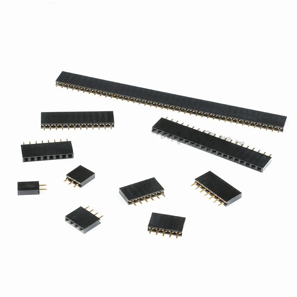 100pcs 1.27mm Pin Header Single Row Female Breakaway PCB Board Connector Pin header Socket  2/3/4/5/6/7/8/9/10/12/15/20/40/50PIN