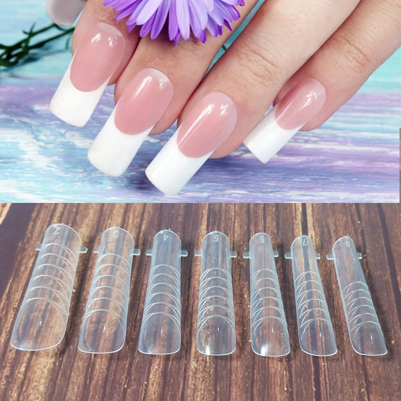 Dual Forms Tips Quick Building Gel Mold Nail Systeem Volledige Cover Tips Nail Uitbreiding Formulieren Top Mallen Voor Bouwen Vorm