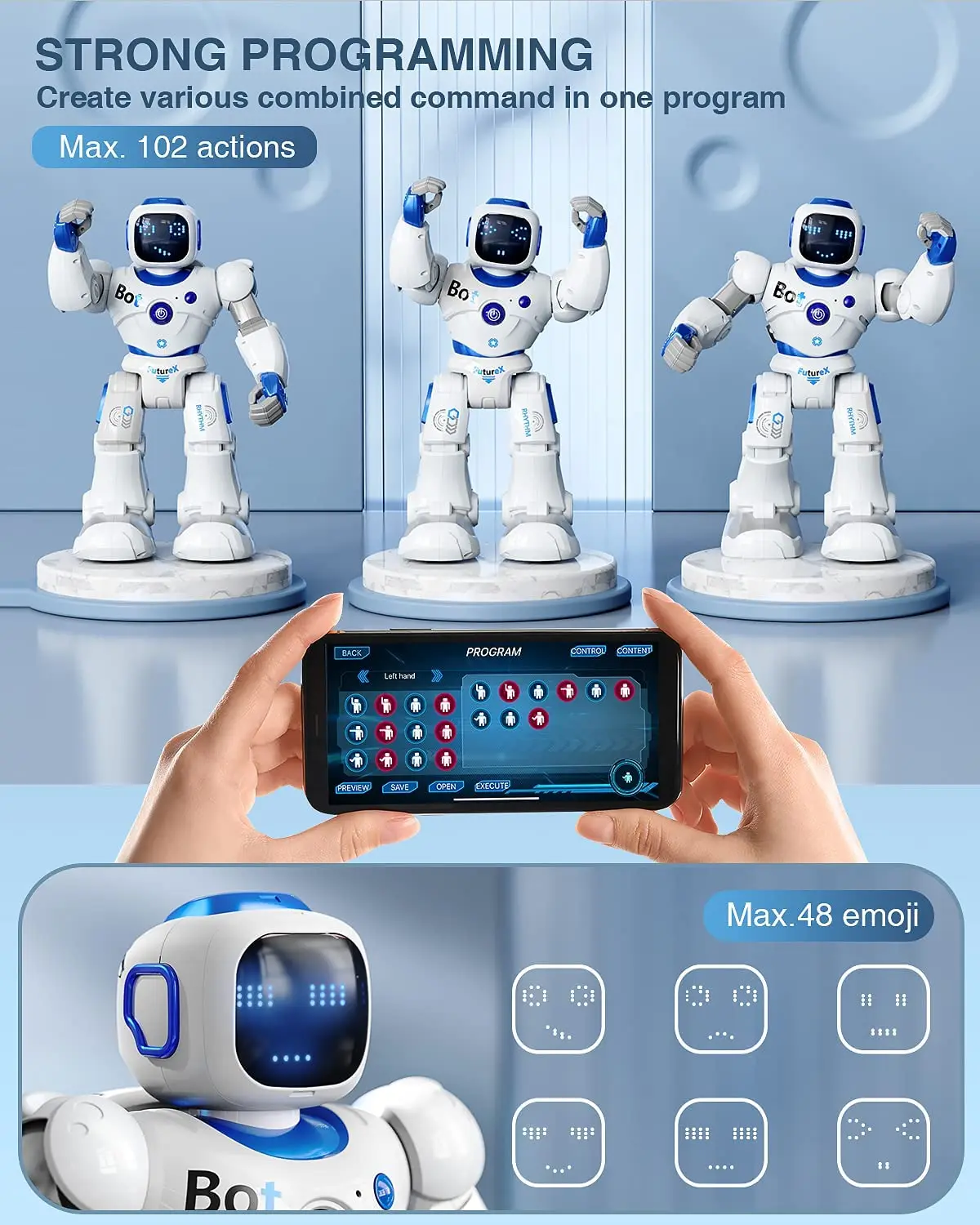 Robot Intelligent RC avec Commande par Conversation Vocale pour Enfant, Jouet à Induction par Gravité et Télécommande