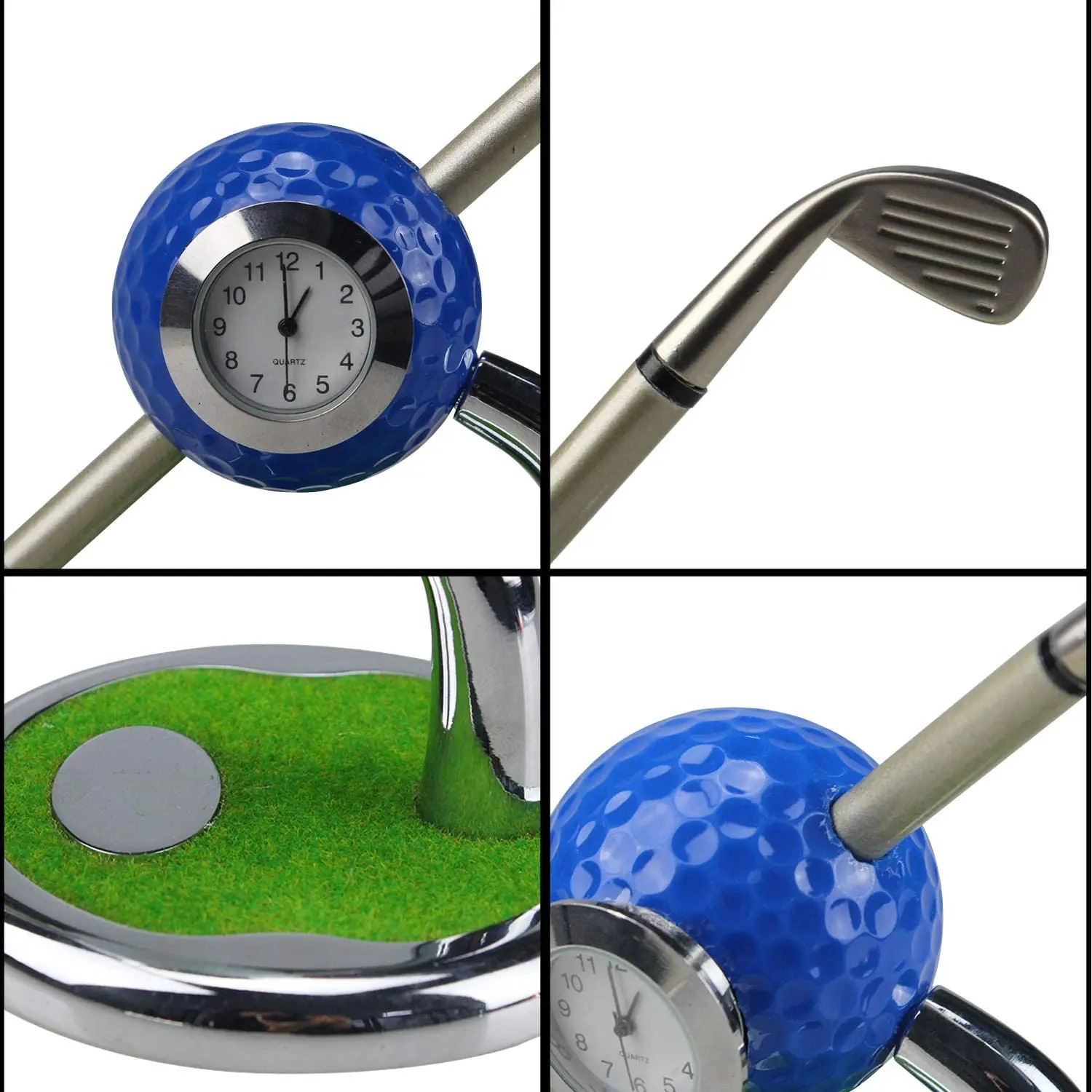 Crestgolf bola de golfe porta-canetas, com golfe clube forma esferográfica e uma bola de golfe decorações