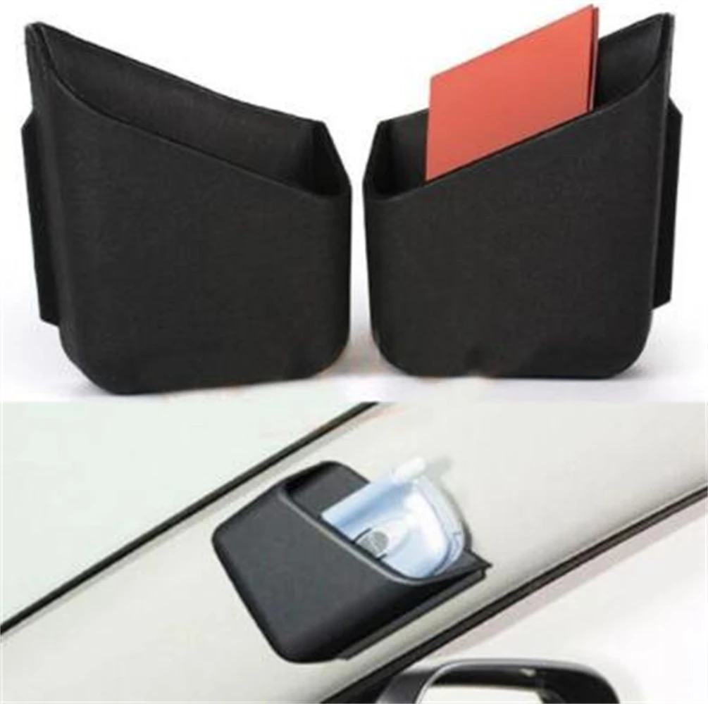 2 Pieces Black Universal Car Auto Accessories Phone Organizer Storage Bag Box Holder