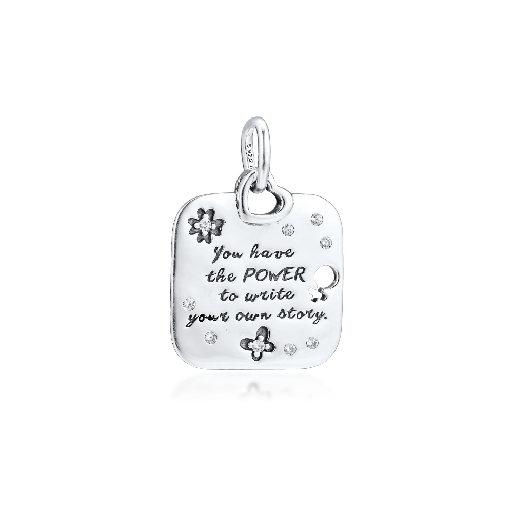 

Female Empowerment Motto Pendant Fits For Woman DIY Jewelry Bracelets Charms 925 Original Silver Beads