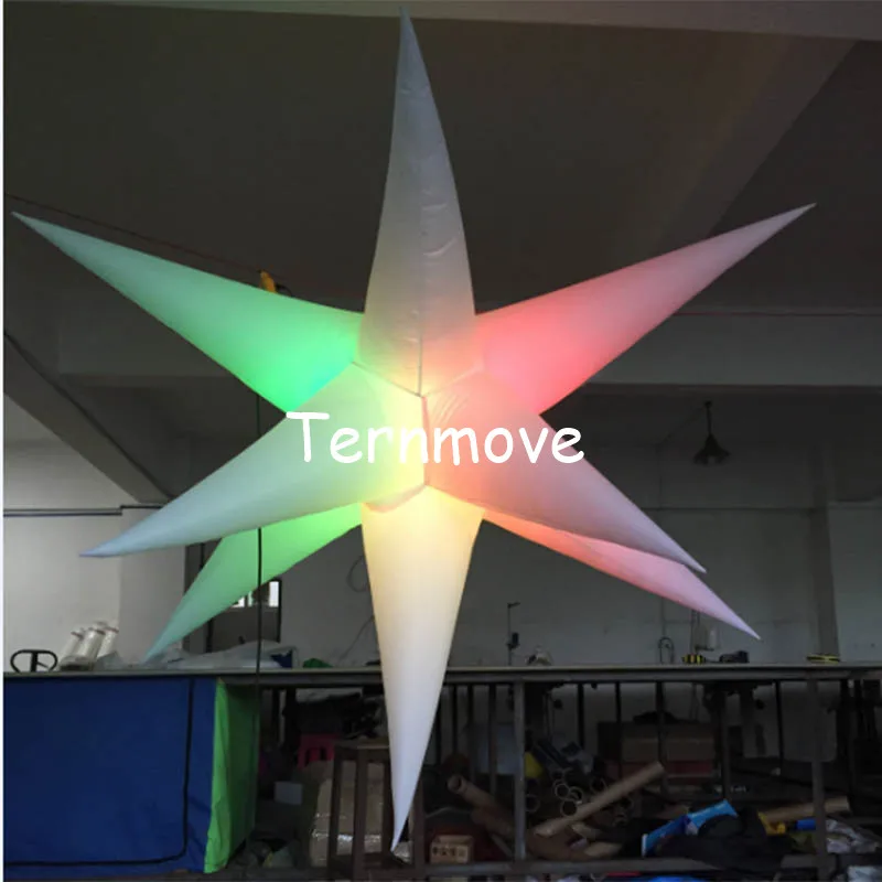 giant inflatable star for night bar club Inflatable stars with colorful light Stage decoration lamp for promotions