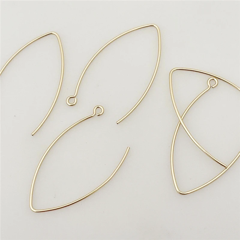14K Gold Filled 32.0mm V Shape Ear Wire .030" (.76mm) Gold Ear Wire do tworzenia biżuterii Handmde DIY Kolczyki Akcesoria