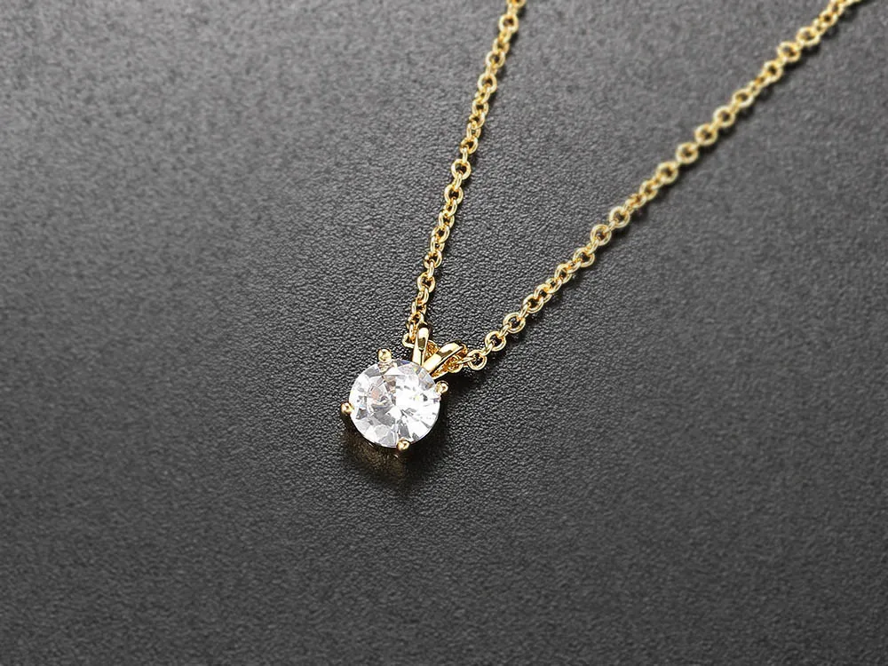 Runde Kristall-Anhänger-Halskette für Damen, Modische Hochzeits-Schlüsselbeinkette, Hochzeitsschmuck-Accessoires, Geschenk, Dropshipping N462 – Detail 4
