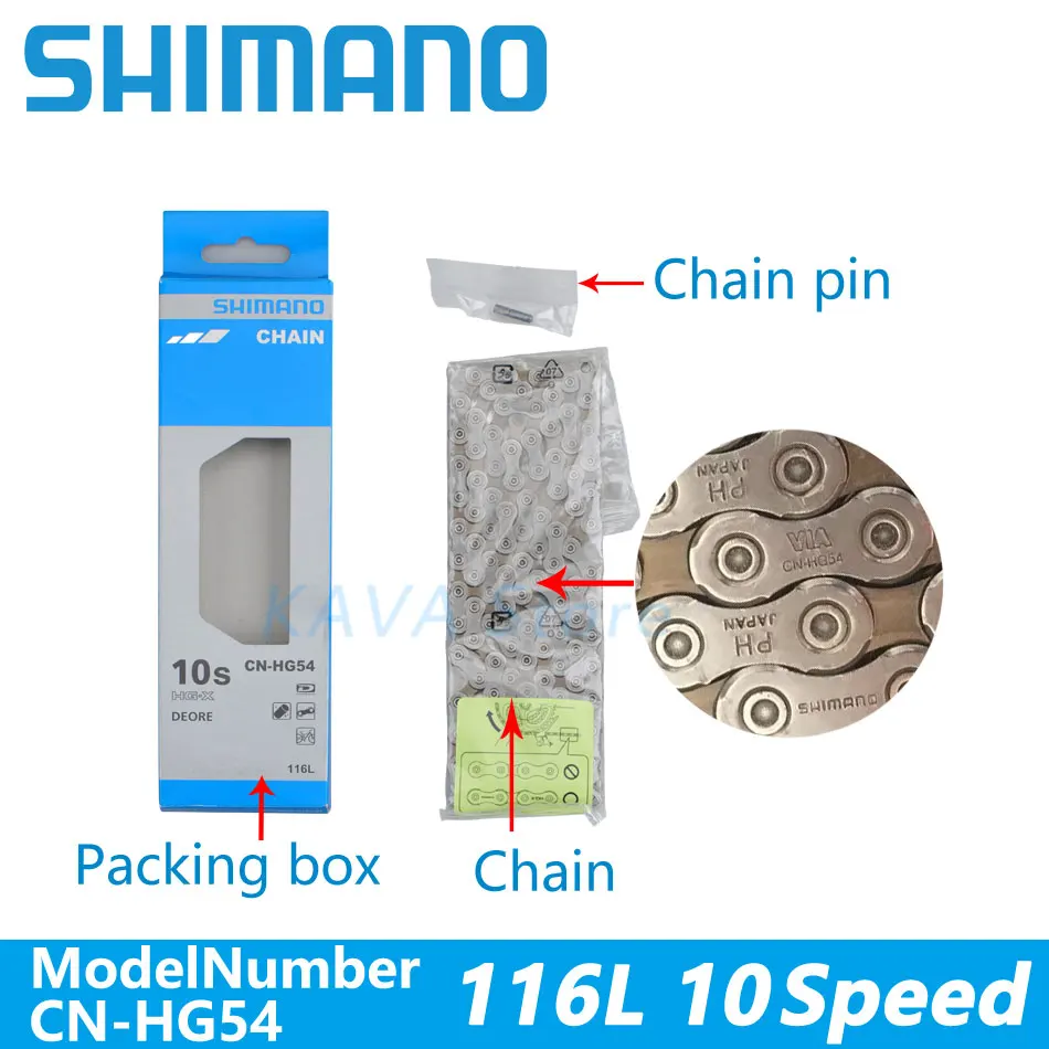 Shimano Deore HG54 Chain 10 Speed 120 116 Links MTB Bicycle Chains Mountain Bike HG-54 Bikes Part for Deore M670 M6000 M610 M591