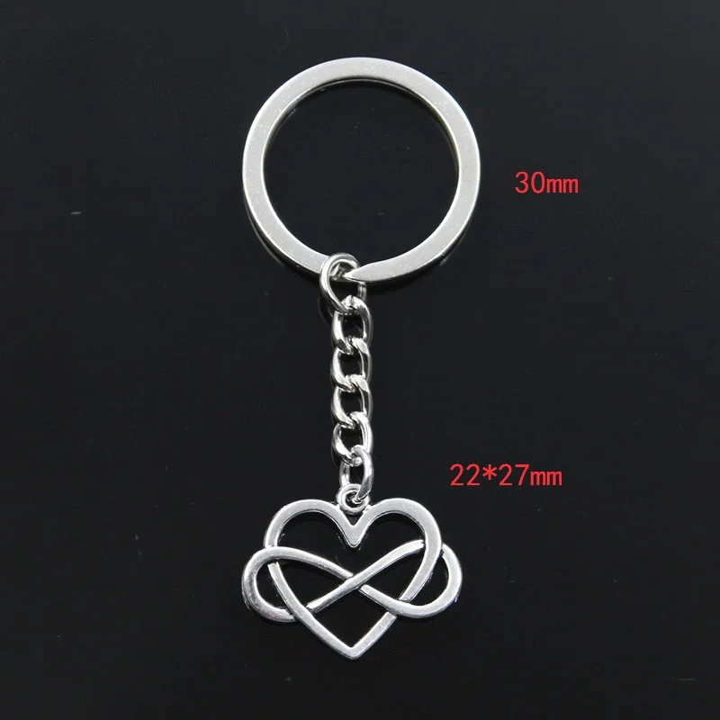 New Keychain 22x27mm Heart Infinity Love Forever Pendants DIY Men Car Key Chain Ring Holder Keyring Souvenir Jewelry Gift