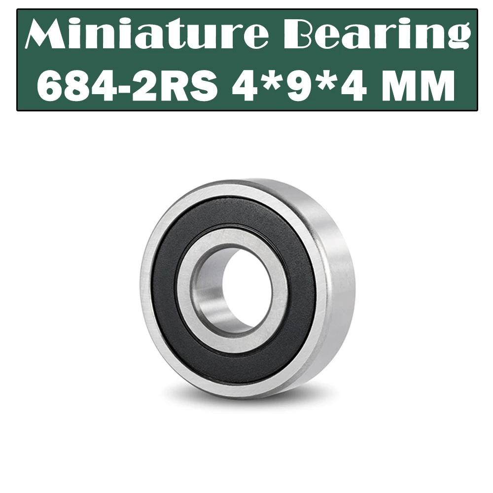 684-2RS Bearing 4*9*4mm ( 10 PCS ) Miniature 684RS Ball Bearings L-940DD