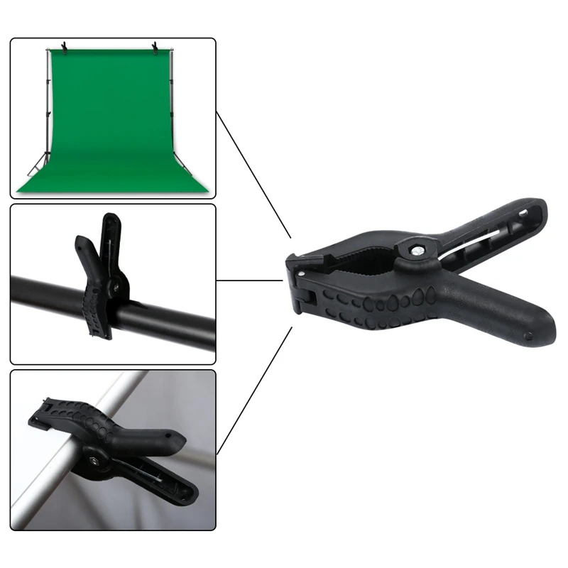 Photography Heavy Duty Muslin Clamps 6CM Photo Spring Clamps Plastic Nylon Clamps For Green Screen & Fixed Backdrop Muslin