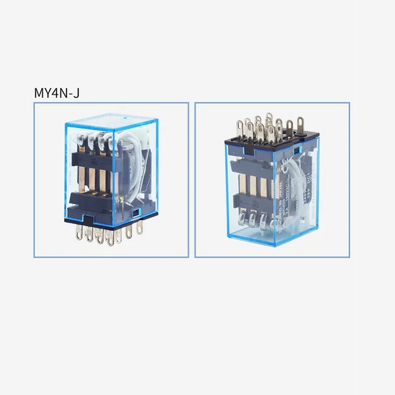 1 set MY4NJ small Electromagnetic relay Power Relay DC12V DC24V  AC110V AC220V Coil 4NO 4NC DIN Rail 14 pins + Base Mini relay