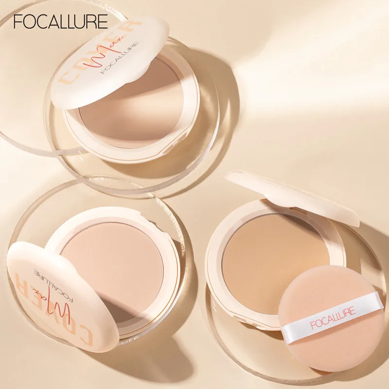 FOCALLURE Wholesale Full Coverage Face Powder Long Lasting Oil control Concealer Foundation For Face Make up Natural Cosmetic