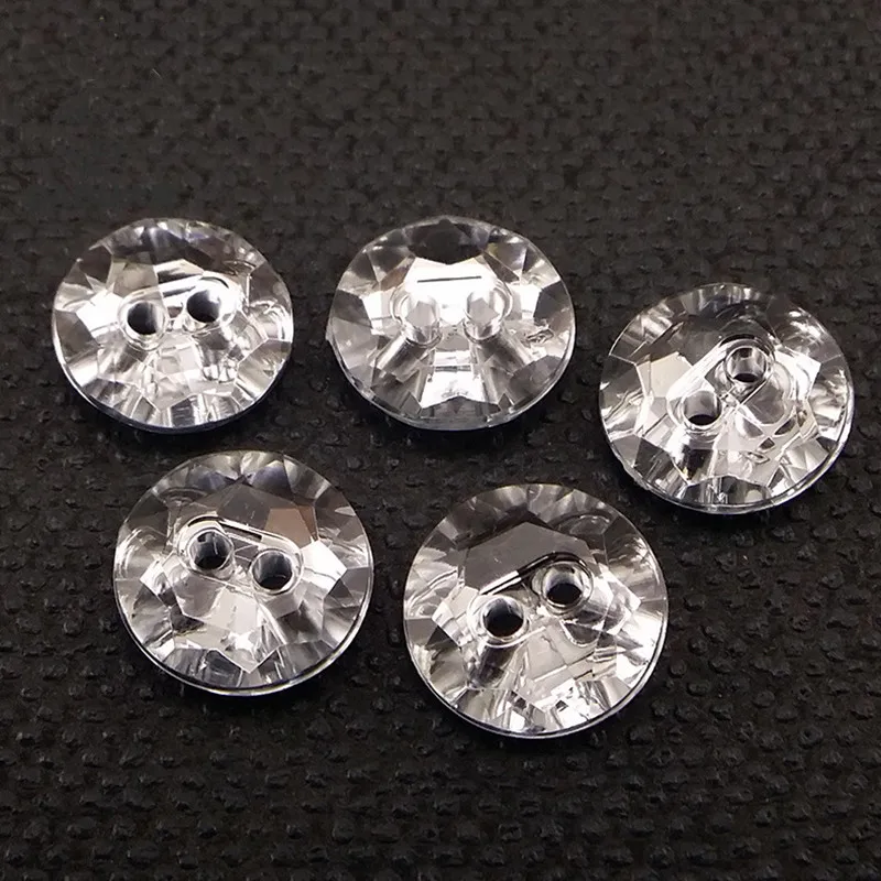 18/20mm  Clear White acrylic Buttons Sewing Rhinestones Round Acrylic Button Sew On Strass Crystals Point Stones for Clothing