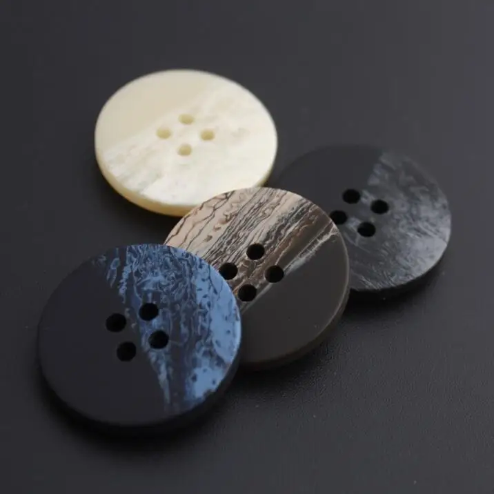 10Pcs/lot 11-34mm High-end suit resin button sweater trench coat four-eye graffiti buttons men and women coat buttons C225