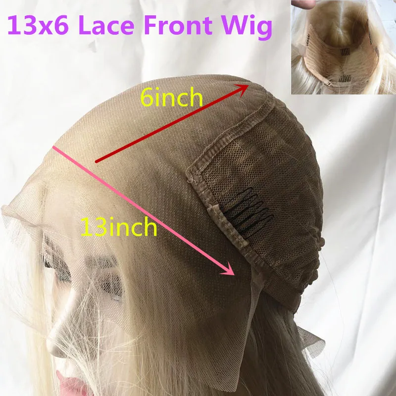 Ombre Light Ash Blonde HD Lace Frontal Wig Fringe 13x6 Human Hair Wigs Full Lace Wig Natural Straight 180% Cheap Sale Qearl