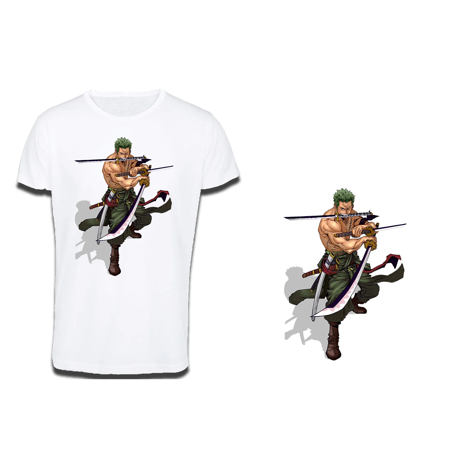 T-SHIRT cotton touch A3 ZORO THREEFOLD KATANA PIRATE cotton touch T-shirt