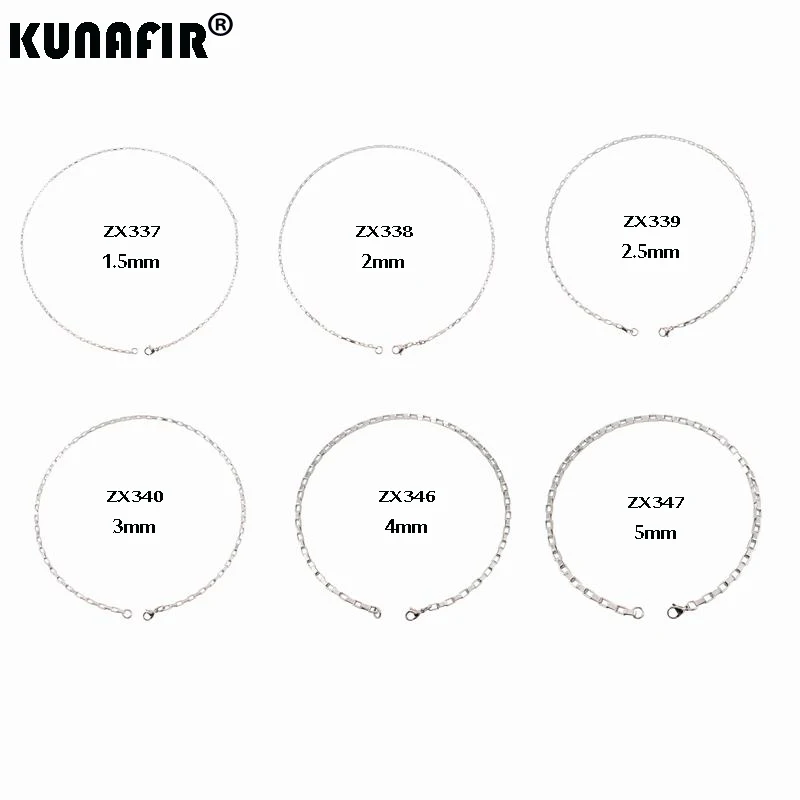long box chain stainless steel necklace Male Choker Female Accessories - Image 2