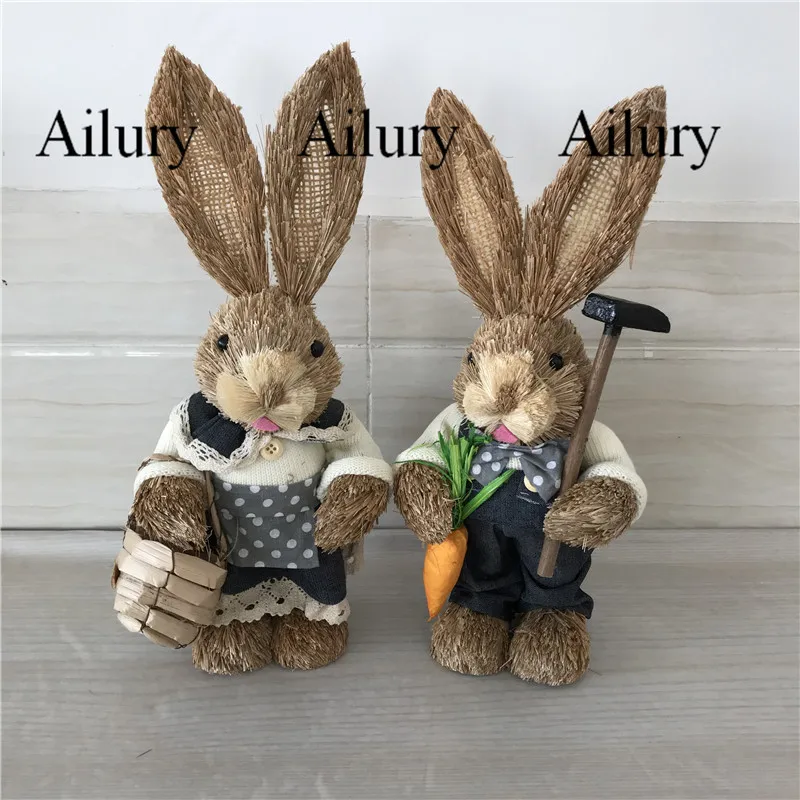 Cute Forest Straw Bunny Decoration,Easter Rabbit,Desktop Oranment,Shooting Props,Good Quality