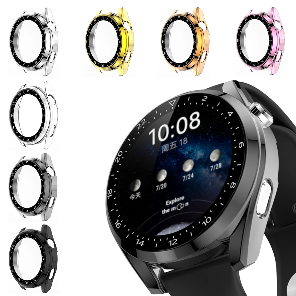 Protective Case For Huawei Watch 3 Pro Full Coverage Protector Cover With Tempered Glass PC Shell For Huawei Watch 3 Accessories