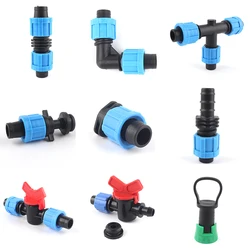 5Pcs 16mm Irrigation Drip Tape Connectors Tee Elbow Plug Repair Joints Agricultural Water Saving Irrigation Hose Nut Connector