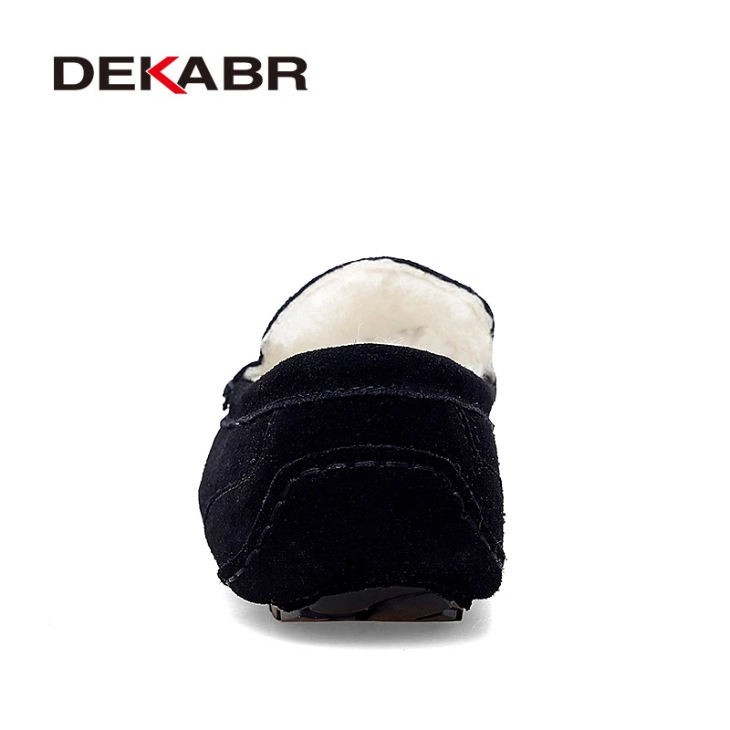 DEKABR Men Loafers Shoes Warm Soft Genuine Leather Business Men Moccasins Shoes Breathable Slip on Driving Shoes Size 38-47