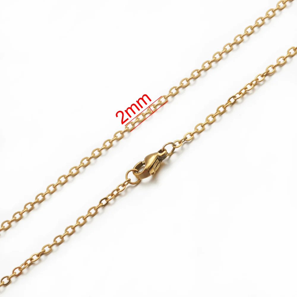 5pcs Stainless Steel Rolo Link Chain Necklace Set