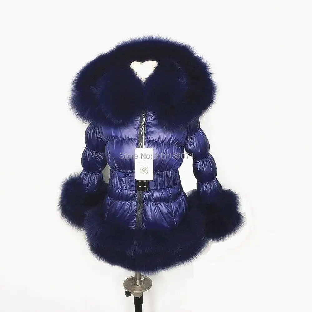 D14 Custom Woman And Children Down Coat Popular Puffer Jacket With Fur Collar Trim