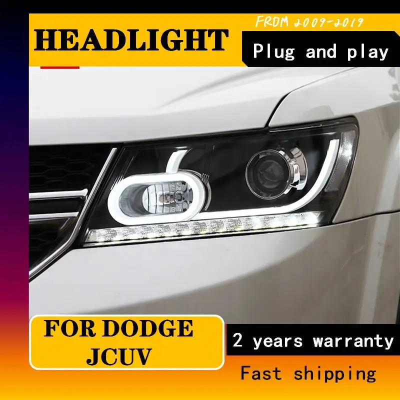 Head Lamp For Dodge JCUV 2009-2019 Journey Headlights  Fiat Freemot Dynamic Turn Signal DRL H7 Bi Xenon Bulb Car Accessory