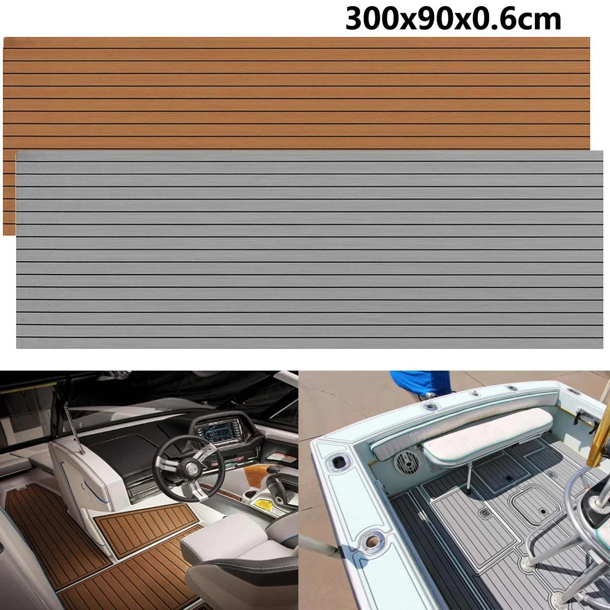 1Roll 3000x900x6mm Self-Adhesive EVA Foam Boat Yacht RV Caravan Marine Flooring Faux Teak Boat Decking Sheet Floor Decor Mat