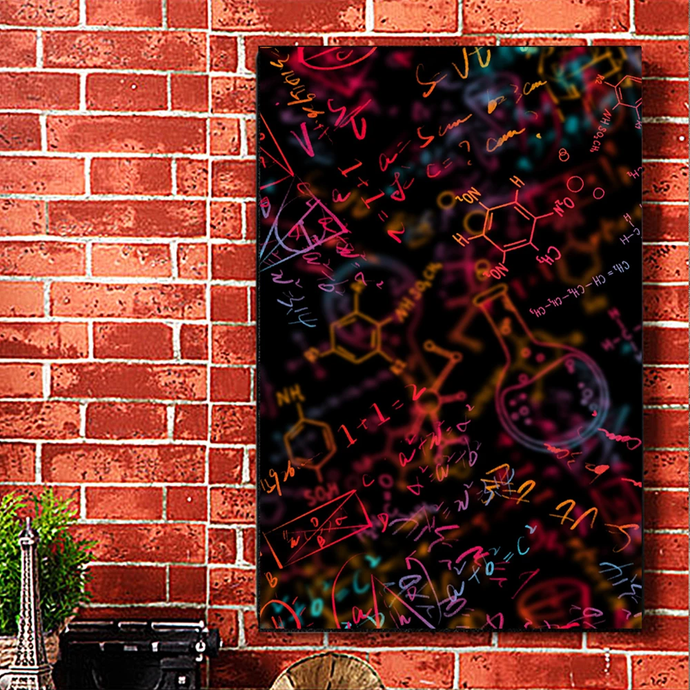 Mathematics Art Printing Education Chemistry Formula Poster Geometry Infinite Calculus Mathematics Wall Canvas Painting Classroo