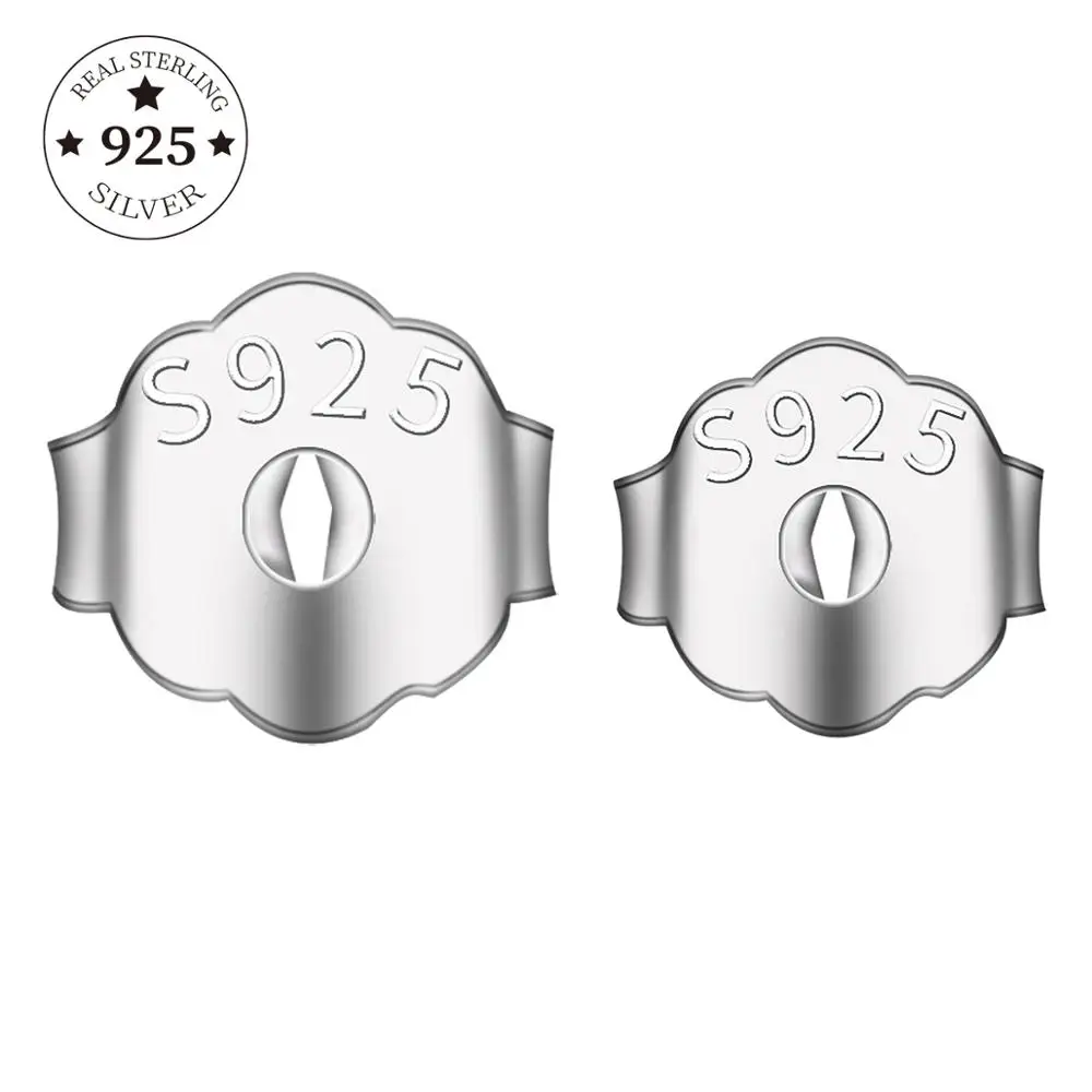 4-10pcs 925 Sterling Silver Blocked Caps Earring Backs Stopper Scrolls Ear Post Butterfly For DIY Jewelry Ear Accessorie Making