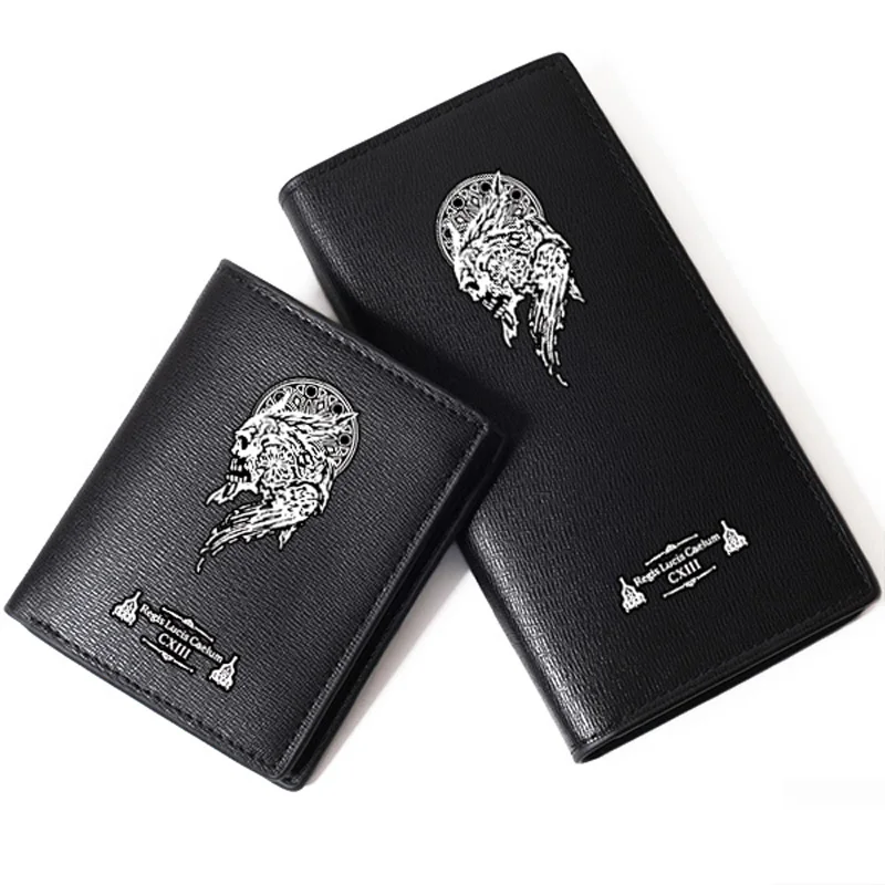 Game Final Fantasy XV PU Leather Men Long Purse Coin Pocket Print Short Wallet Carteira Fashion Carteira Masculina Card Holder