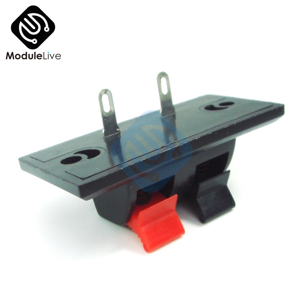 2PCS 2Terminal Speaker Connector Plate 2 Way Spring Push Release Connector Speaker Terminal Strip Block